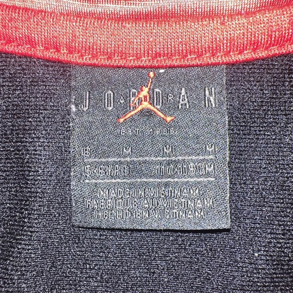 Jordan Brand Red Black‎ Sweatshirt Zip Jacket Air Nike Track Sz 5-6 Kid Med Zip